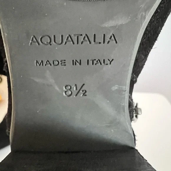 Aquatalia Boots Knee High Suede Leather Black Size 8.5 - Picture 9 of 12